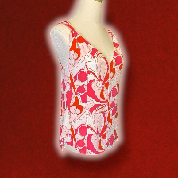 NWOT Equipment Femme ‘Hadley’ Silk Crepe Tank in “Raspberry Sorbet Multi” Sz XXS - Picture 16 of 16